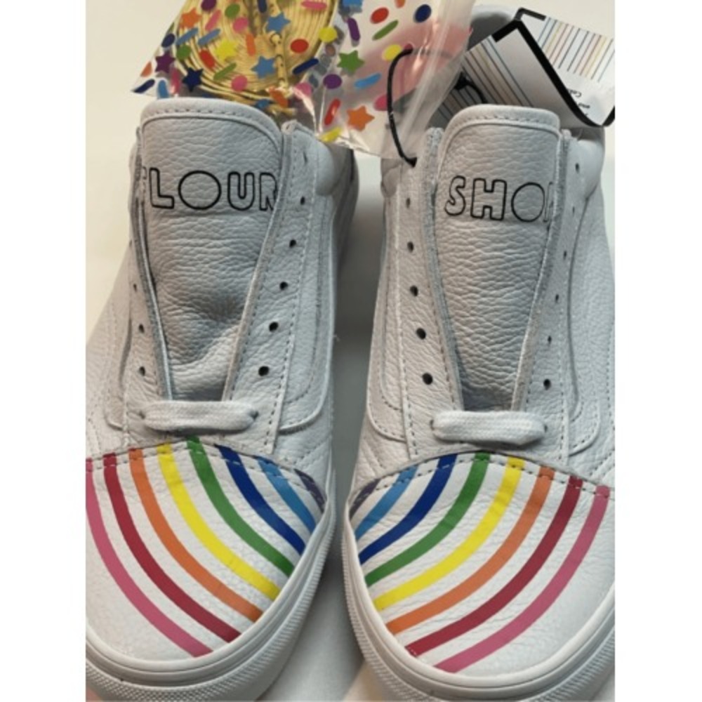 Vans Sneakers Old Skool Flour Shop Rainbow Men's Size‎ 10.5 Women 12 White New - Picture 9 of 11
